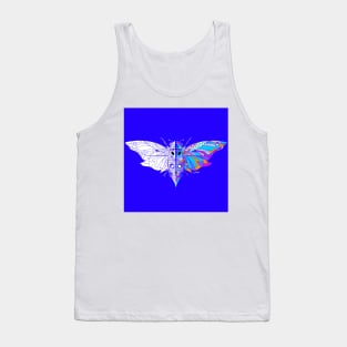 big blue mexican cicada cigarra chicharra bug ecopop in monstrous bestiary design in totonac patterns Tank Top